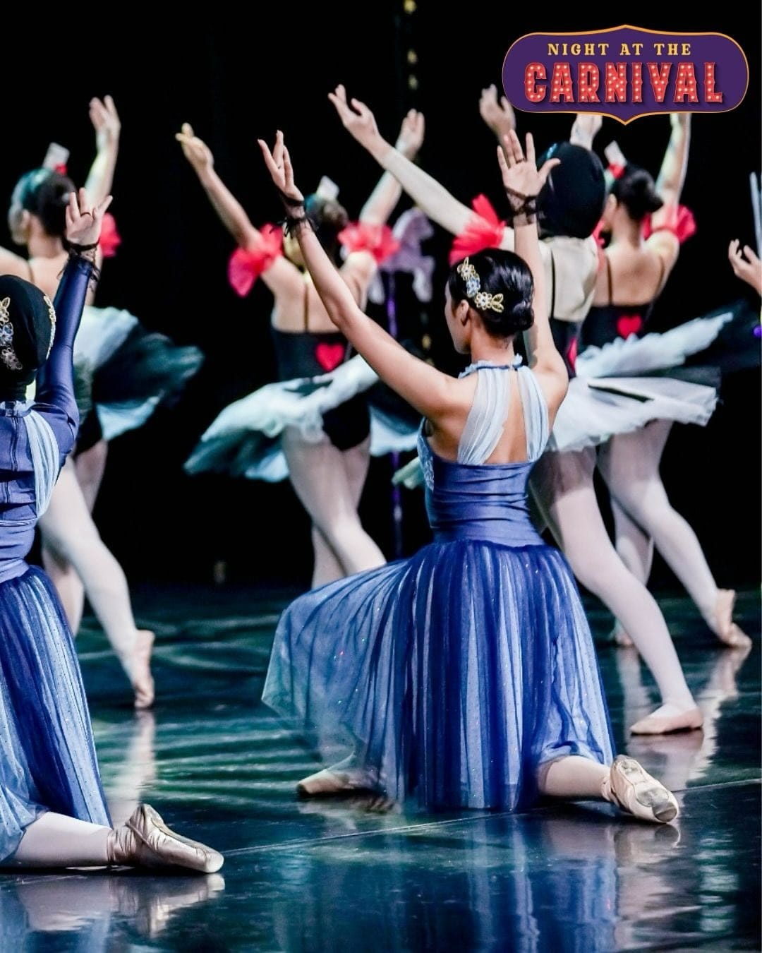 Ballet students in a Night at the Carnival performance
